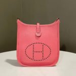 Hermes Mini Evelyne Bag Rose Azalee 17cm - Image 2