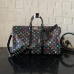 Super Vip 1:1 – Louis Vuitton x Takashi Murakami Keepall Bandoulière 50 Bag Black 50Cm M13745 - Image 2