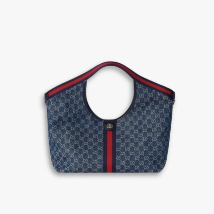 Gucci Giglio Large Tote Bag Blue And White GG Denim 60Cm 853971 FAFFQ 8864