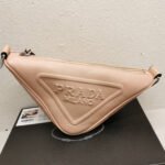 Prada Triangle Leather Shoulder Bag Sand Beige 27cm - Image 3