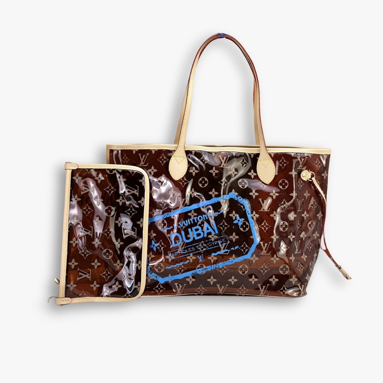 485-1-1 Louis Vuitton Dubai Nevefull MM Bag Blue 31Cm - Image 1