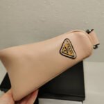 Prada Triangle Leather Shoulder Bag Sand Beige 27cm - Image 5