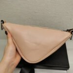 Prada Triangle Leather Shoulder Bag Sand Beige 27cm - Image 6
