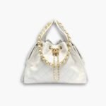 Chanel 25 Small Handbag Grained & Gold-Tone Metal White 26Cm AS5293 B20304 10601