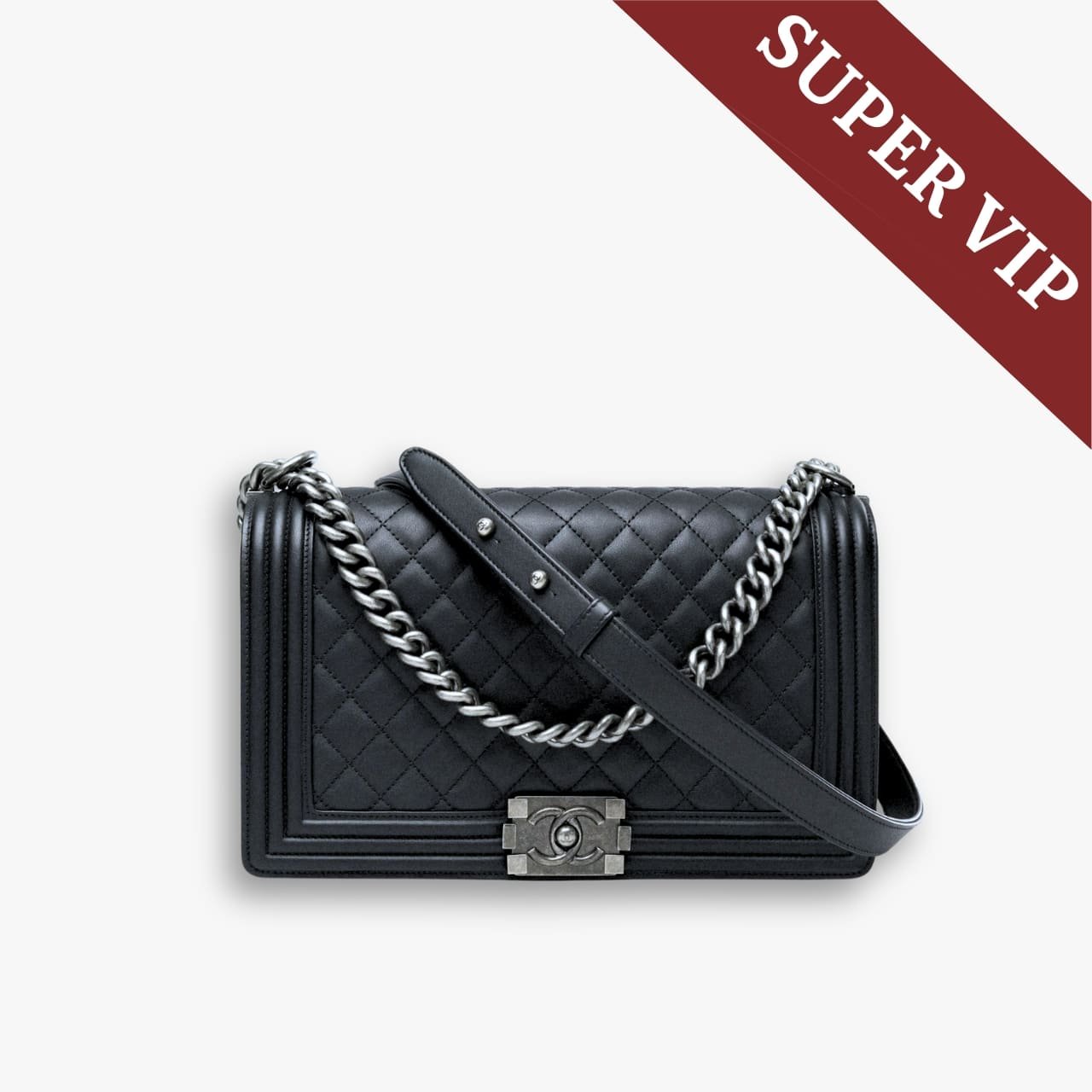 496-3 Super Vip 1:1 – Chanel Large Boy Chanel Handbag Black 25Cm A92193 Y09953 94305 - Image 1