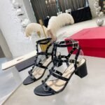 Valentino Garavani Rockstud Leather Sandals Black - Image 5