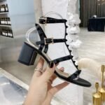 Valentino Garavani Rockstud Leather Sandals Black - Image 4