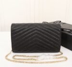 Saint Laurent Cassandre Envelope Chain Wallet Black 22cm 377828 BOW01 1000 - Image 4