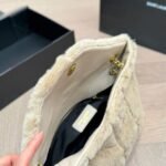 Saint Laurent Loulou Shearling Puffer Bag Beige 28cm - Image 6