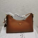 Prada Aimée Large Leather Shoulder Bag Caramel 39cm 1BC228 2CYS F03BH V LVM - Image 2