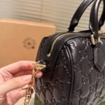 Gucci GG Emblem Small Top Handle Bag Black 22cm 815255 AAEEM 1000 - Image 5