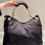 Prada Mariner Large Re Nylon Shoulder Bag Black 48Cm 1BC244 2HG8 F0002 V OOO - Image 3
