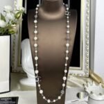 Chanel Pearl Necklace with Interlocking CC Logos Charms - Image 2