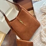 Saint Laurent Le 5 À 7 Supple In Suede Golden Brown 24Cm - Image 7
