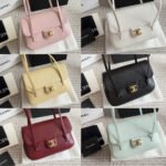Chanel Small Flap Bag Grained Shiny And Gold Tone Black 22cm AS6130 B23483 94305 - Image 7