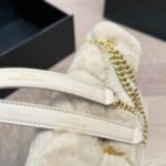 Saint Laurent Loulou Shearling Puffer Bag Beige 28cm - Image 9