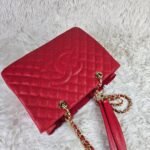 Chanel Grand Shopping Tote Gold Hardware Red 33Cm - Image 5