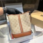 Celine Small Bucket In Triomphe Canvas 22cm 191442FLC02GR - Image 3