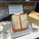 Celine Small Bucket In Triomphe Canvas 22cm 191442FLC02GR - Image 2