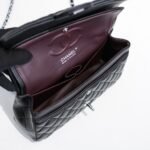 Chanel Classic Double Flap Bag Black Leather 30cm - Image 4