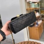 Chanel Kelly Mini Shopping Bag Shiny Aged Gold Tone Metal Black 19Cm AS4416 B14296 94305 - Image 8