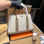 Hermes Garden Party 30 Handbag Canvas Etoupe 30cm - Image 2