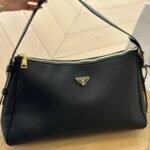 Prada Aimée Large Leather Shoulder Bag Black 39cm 1BC228 2CYS F0002 V LVM - Image 2