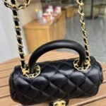 Chanel Small Flap Bag With Top Handle Black 20cm AS4573 B15144 94305 - Image 2