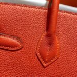 Hermes Birkin 25 Bag Togo Flame Orange 25cm - Image 3