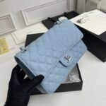 Chanel Classic Double Flap Bag Light Blue 25cm - Image 8