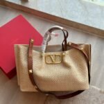 Valentino Garavani Medium Straw Summer Tote Beige 38cm 2W0B0K39YCE D84 - Image 2