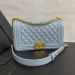 Chanel Medium Boy Bag Light Blue 25cm - Image 9