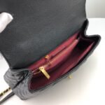 Chanel Large Flap Bag With Top Handle Gold Metal Black 29cm A92991 B05061 94305 - Image 8