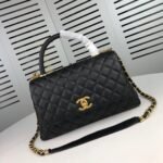 Chanel Large Flap Bag With Top Handle Gold Metal Black 29cm A92991 B05061 94305 - Image 3