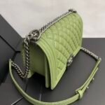 Chanel Boy Medium Handbag Metal Olive 25cm - Image 5