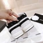 Chanel Suede Sneakers White Black G39230 X56653 94305 - Image 7
