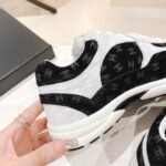 Chanel Suede Sneakers White Black G39230 X56653 94305 - Image 8