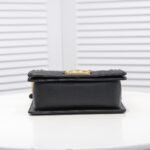 Chanel Boy Chevron Small Handbag Black In Gold 20cm - Image 4