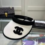 Chanel Straw CC Visor Hat White - Image 3