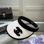 Chanel Straw CC Visor Hat White - Image 4
