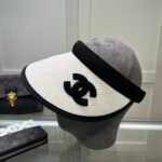 Chanel Straw CC Visor Hat White - Image 5