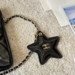 Chanel Phone Holder With Chain Shiny Crumpled And Gold Tone Metal Black 18Cm AP4777 B21296 94305 - Image 6