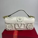 Valentino Garavani Loco Flower Shoulder Bag White 26cm - Image 2