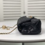 Chanel Flap Bag Mini Rectangular Pearl Crush Gold Black 20Cm AS1787 B18602 94305 - Image 4