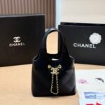 Chanel Small Shopping Bag Gold Tone Hardware Black 22Cm AS6132 B23332 94305 - Image 3