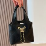 Chanel Small Shopping Bag Gold Tone Hardware Black 22Cm AS6132 B23332 94305 - Image 2