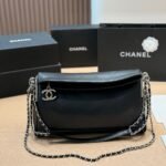 Chanel Ultimate Soft Hobo Bag Silver Hardware Black 38Cm - Image 3