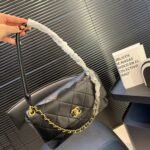 Chanel Large Flap Bag Gold Tone Hardware Black 25Cm - Image 3
