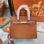 Hermes Birkin 25 Handbag Gold Brown 25cm - Image 3