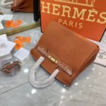 Hermes Birkin 25 Handbag Gold Brown 25cm - Image 2